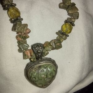 Green and Yellow Stone Necklace